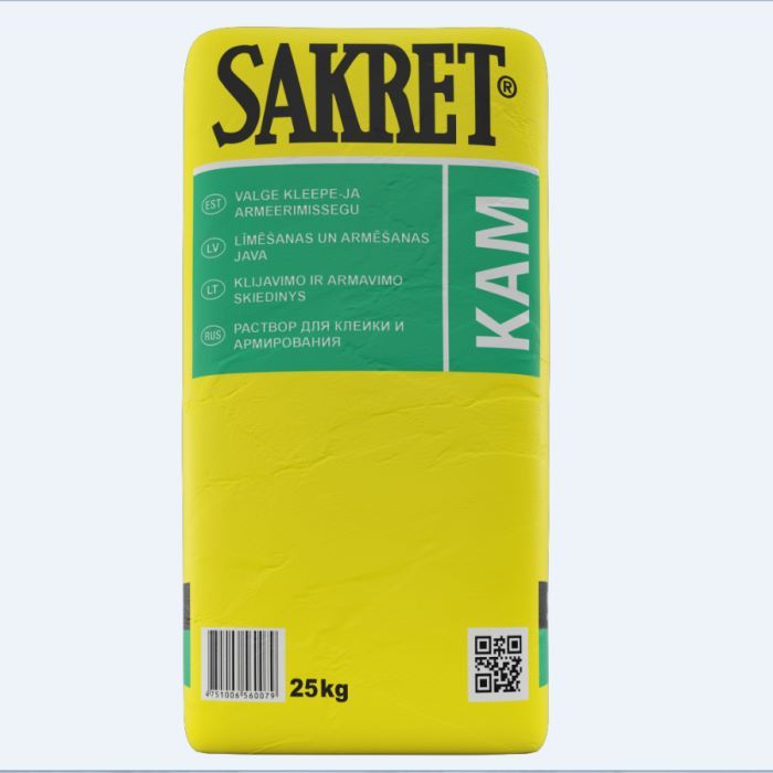 Sakret KAM - Армируемая штукатурка / клей для теплоизоляционных плит белая